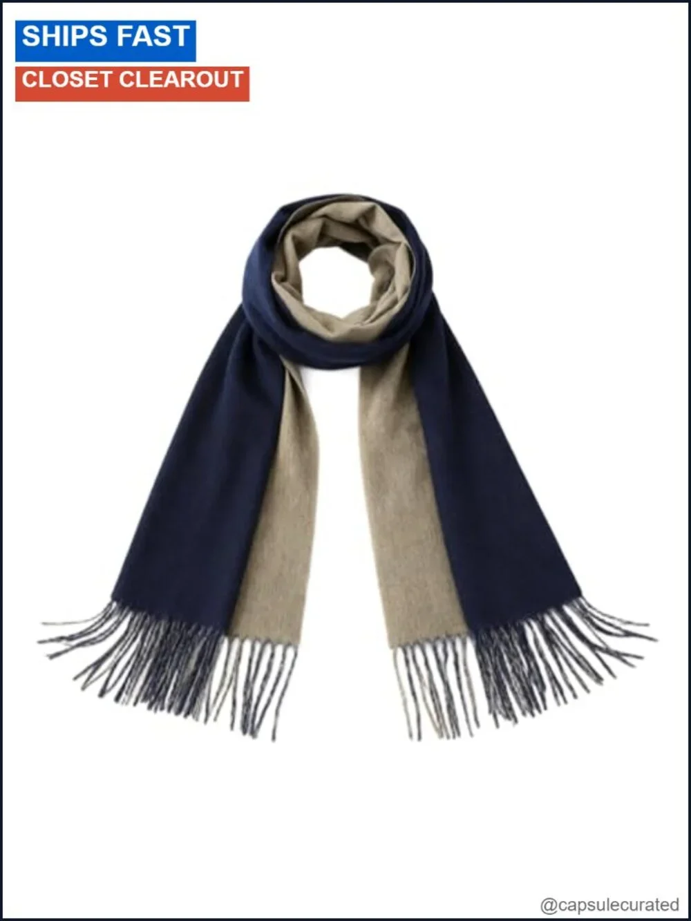 Lambs Wool Winter Scarf for Men Women Reversible Double-sided Warm Wrap